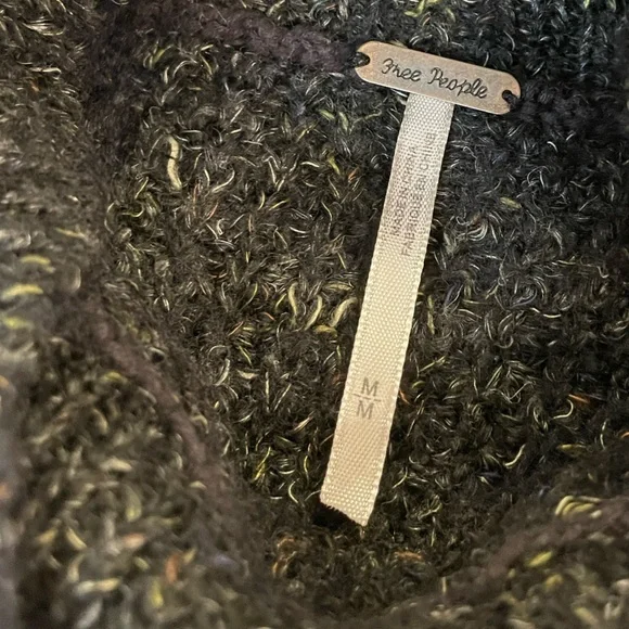 FREE PEOPLE Grey Knit Oversized Sweater Wool/linen Blend. - Picture 5 of 8